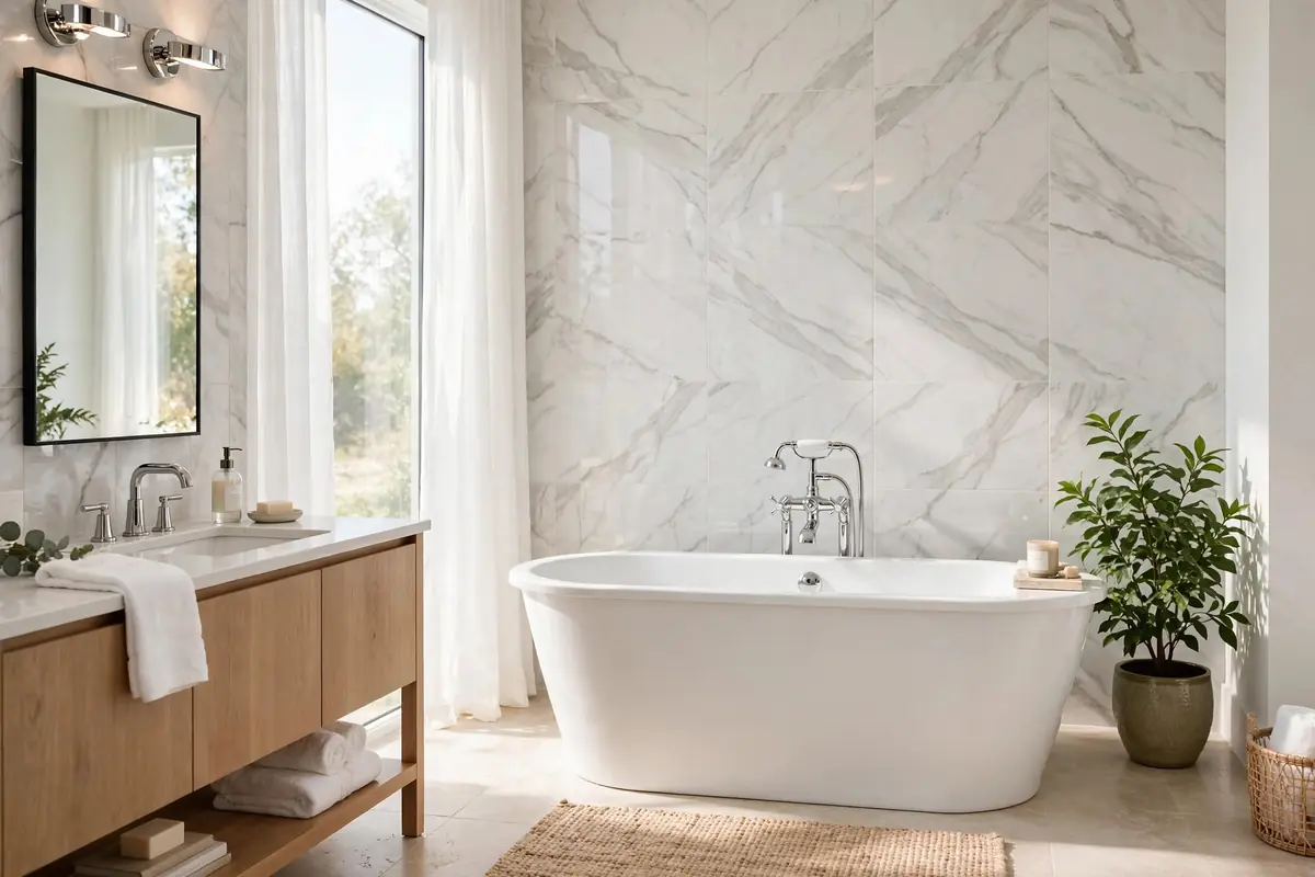 Bathroom plumbing fixtures in a Fort Lee area home